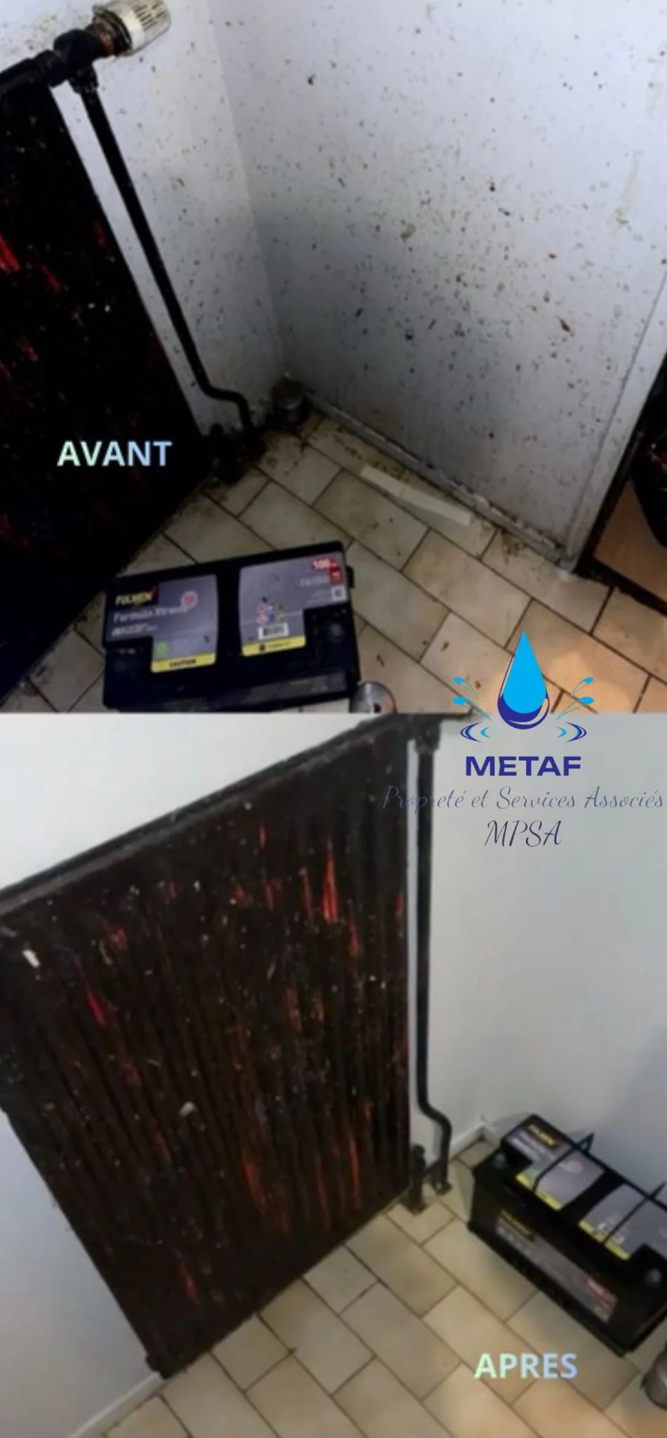 Avant / Après – Nettoyage murs et radiateur